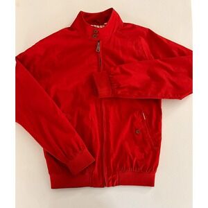 Ben Sherman Men's S Harrington Jacket Red Full Zip Button Stand Collar Lined